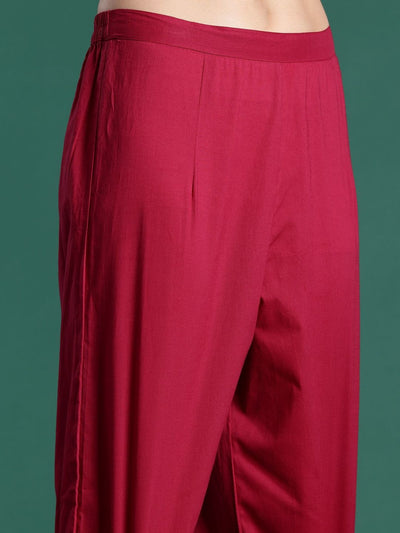 Indyancart IE Women Floral Printed Angrakha Pure Cotton Kurta with Trousers & With Dupatta