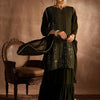 Indyancart IE Ethnic Motifs Embroidered Sequinned Straight Kurta With Sharara & Dupatta