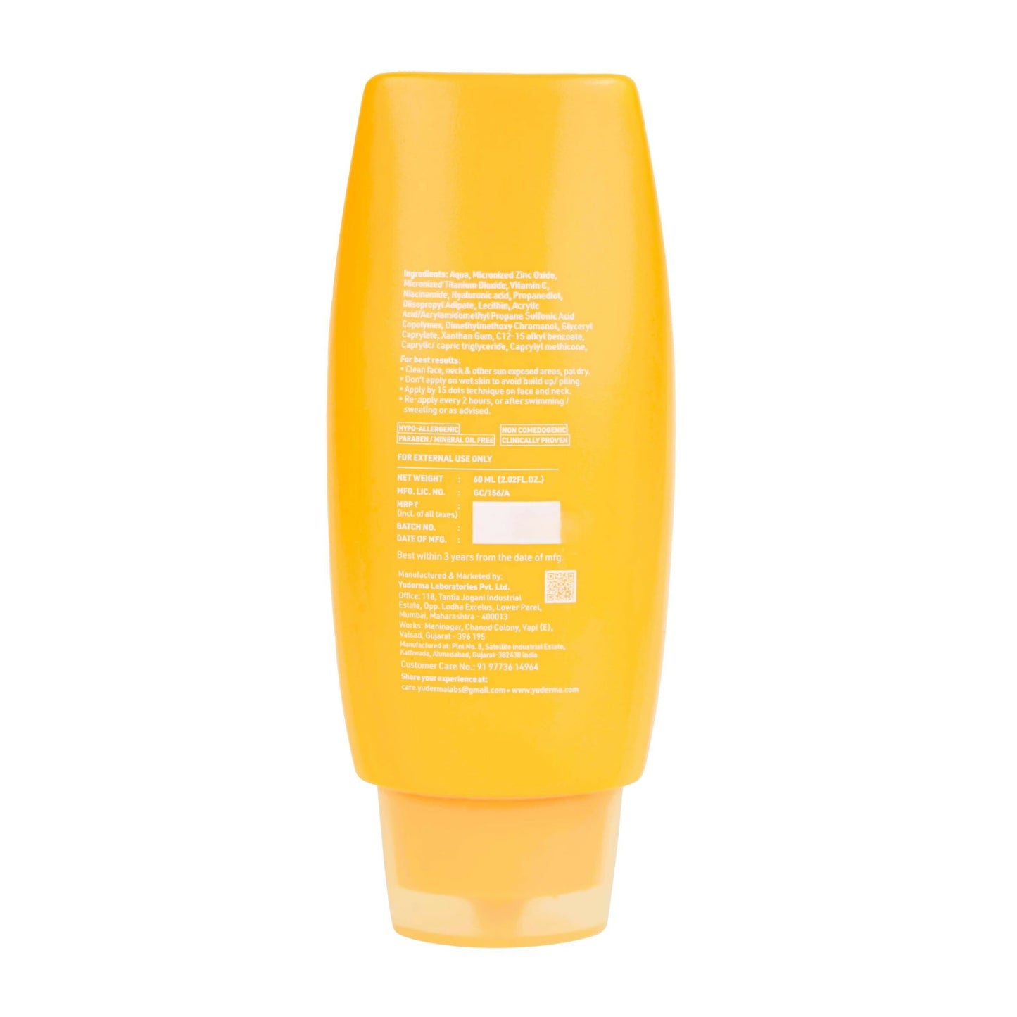 Yuderma Eclipse Solaire Mattifying Sunscreen SPF 50 PA+++ for normal skin, showing the sunscreen tube with a sleek design.