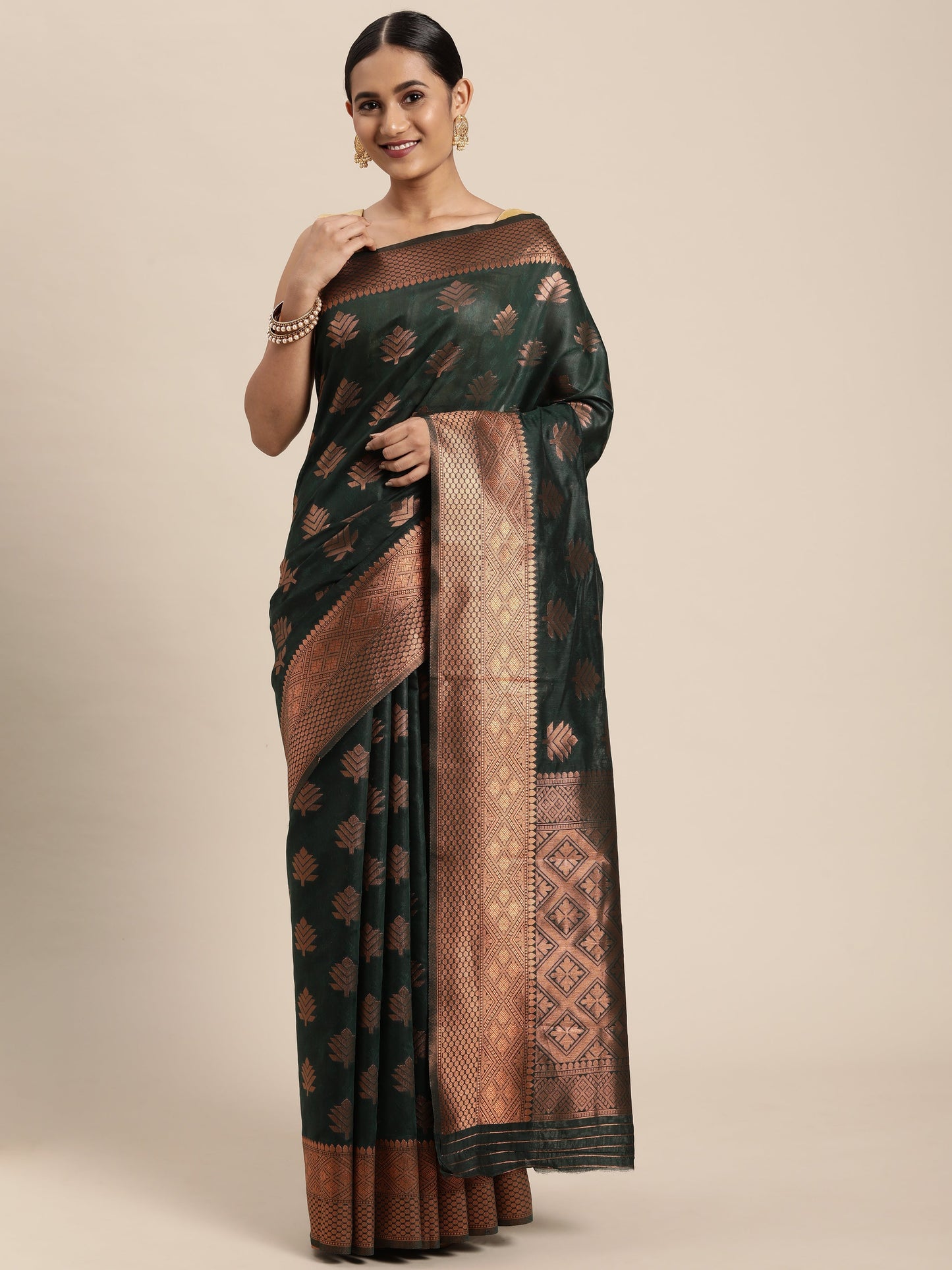 Dhiyona GR Women's Tahira Castleton Green Silk Blend Saree