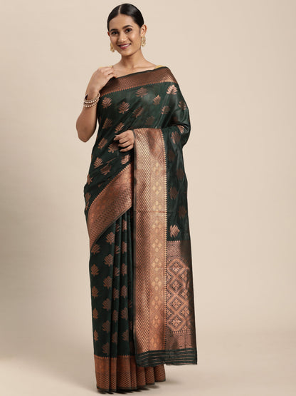 Dhiyona GR Women's Tahira Castleton Green Silk Blend Saree