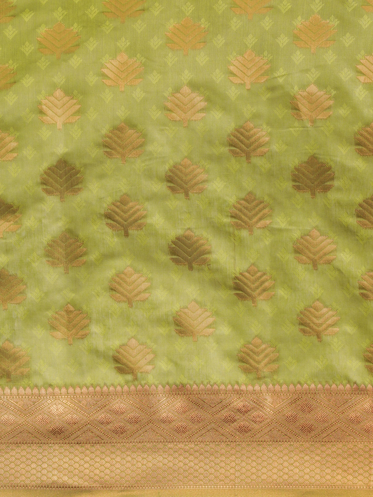 Dhiyona GR Women's Tahira Parrot Green Silk Blend Saree