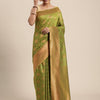 Dhiyona GR Women's Tahira Parrot Green Silk Blend Saree
