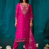 Dhiyona IE Women Floral Embroidered Beads and Stones Kurta with Trousers & Dupatta
