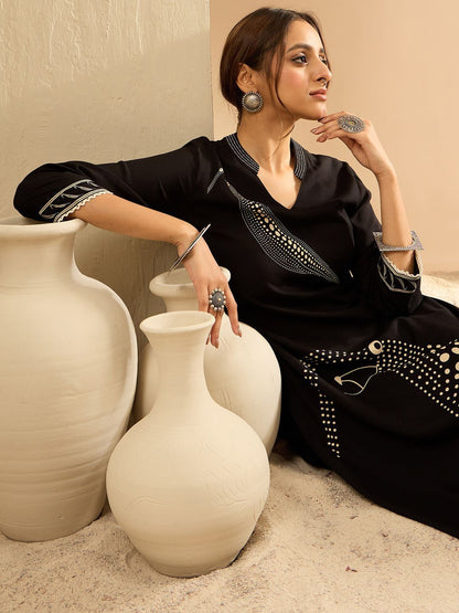 Indyancart IE Women Printed Regular Kurta with Trousers