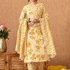 Women's Floral Printed Regular Thread Work Pure Cotton Kurta with Trousers & With Dupatta