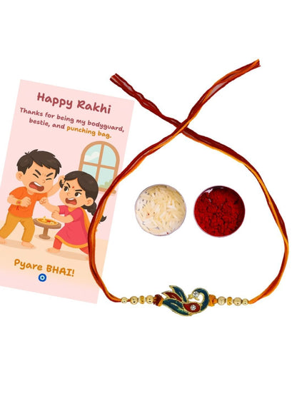 Anouk Thread Rakhi Greeting Card & Roli Chawal