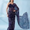 Dhiyona TI Women's Ready To Wear Printed Saree with Pockets and Tassels On Pallu with Unstitched Blouse