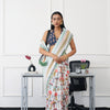 Indyancart TI Women's Ready To Wear Multi Abstract Saree with Unstitched Blouse