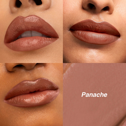 Kay Beauty Hydra Creme Lipstick in Panache shade showcasing smooth, full coverage hydrating lipstick with vibrant color.