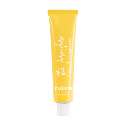The Formularx Hydra Veil Malazia hyaluronic acid gel moisturizer in a clear jar, showcasing its smooth, hydrating face moisturizer formula.