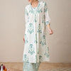 Dhiyona IE Women Floral Printed Regular Sequinned Pure Cotton Kurta with Palazzos