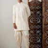 Men's Cream Viscose Straight Kurta and Dhoti Set