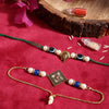 Dhiyona Unisex Set of 2 Beaded Bhai Bhabhi Rakhis With Roli & Chawal