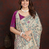 Dhiyona GR Women's Trisha Plum Wine Pure Mul Cotton Jamdani Saree