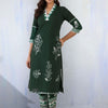 Dhiyona IE Women Floral Printed Regular Pure Cotton Kurta with Trousers