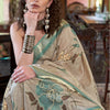 Dhiyona GR Women's Turquoise Blue & Grey Banarasi Digital Soft Silk Saree