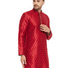 Men's Maroon Silk Blend Straight Kurta Pyjama Set