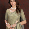Dhiyona GR Women's Twilight Green Satin Silk Saree