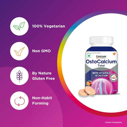 Centrum OstoCalcium Total Chewables Tablets - Mixed Fruit - Indyancart