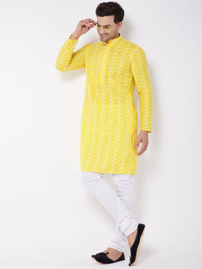 Men's Mustard Pure Cotton Straight Kurta