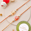 Dhiyona Set of 2 Red Kundan-Studded & Beaded Thread Rakhi
