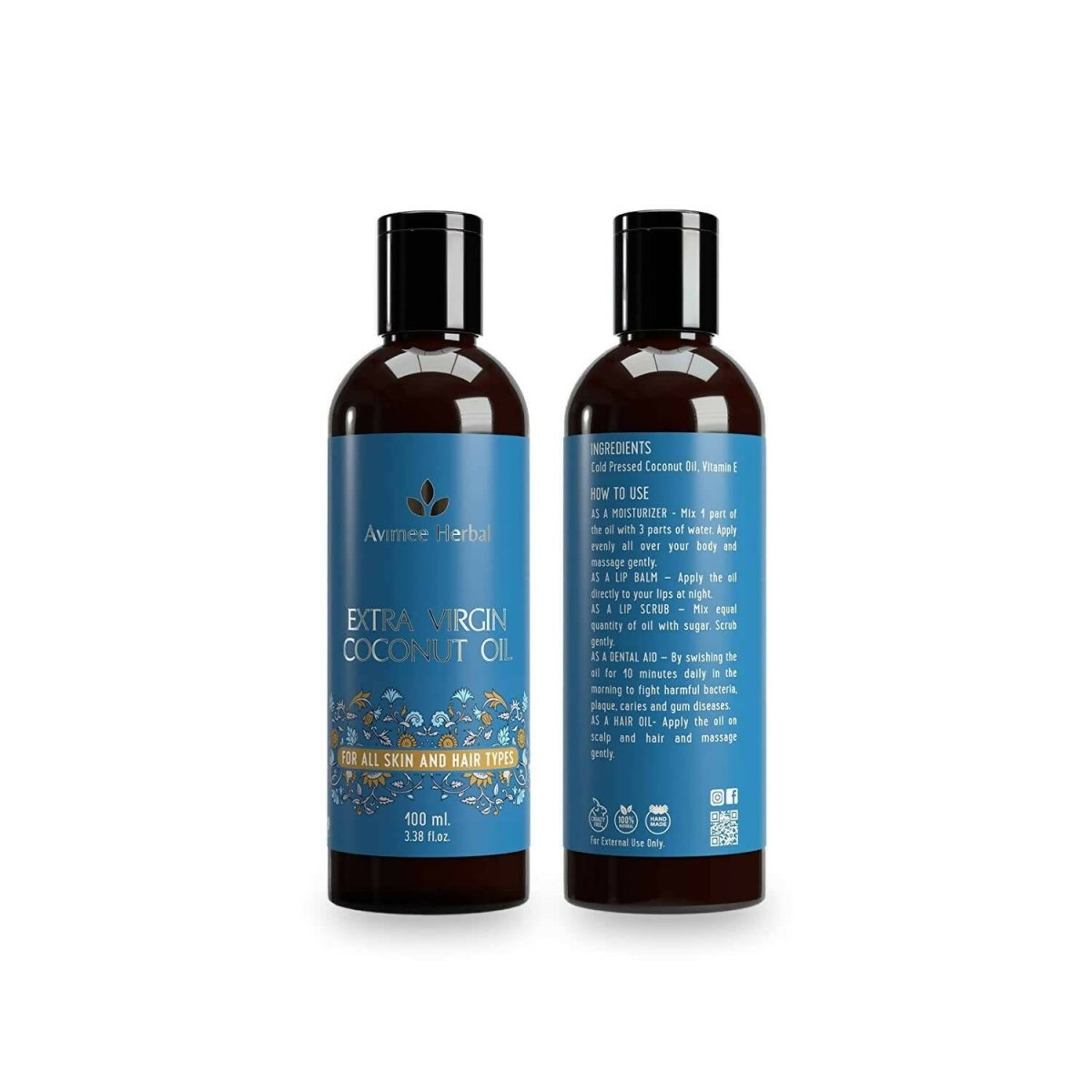 Avimee Herbal Extra Virgin Coconut Oil For Winters, Moisturizes Skin & Hair - Limited Time Offer
