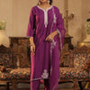 Dhiyona IE Women Ethnic Motifs Embroidered Thread Work Kurta with Trousers & Dupatta