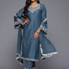 Dhiyona VA Women's Floral Embroidered Regular Kurta Trousers With Dupatta