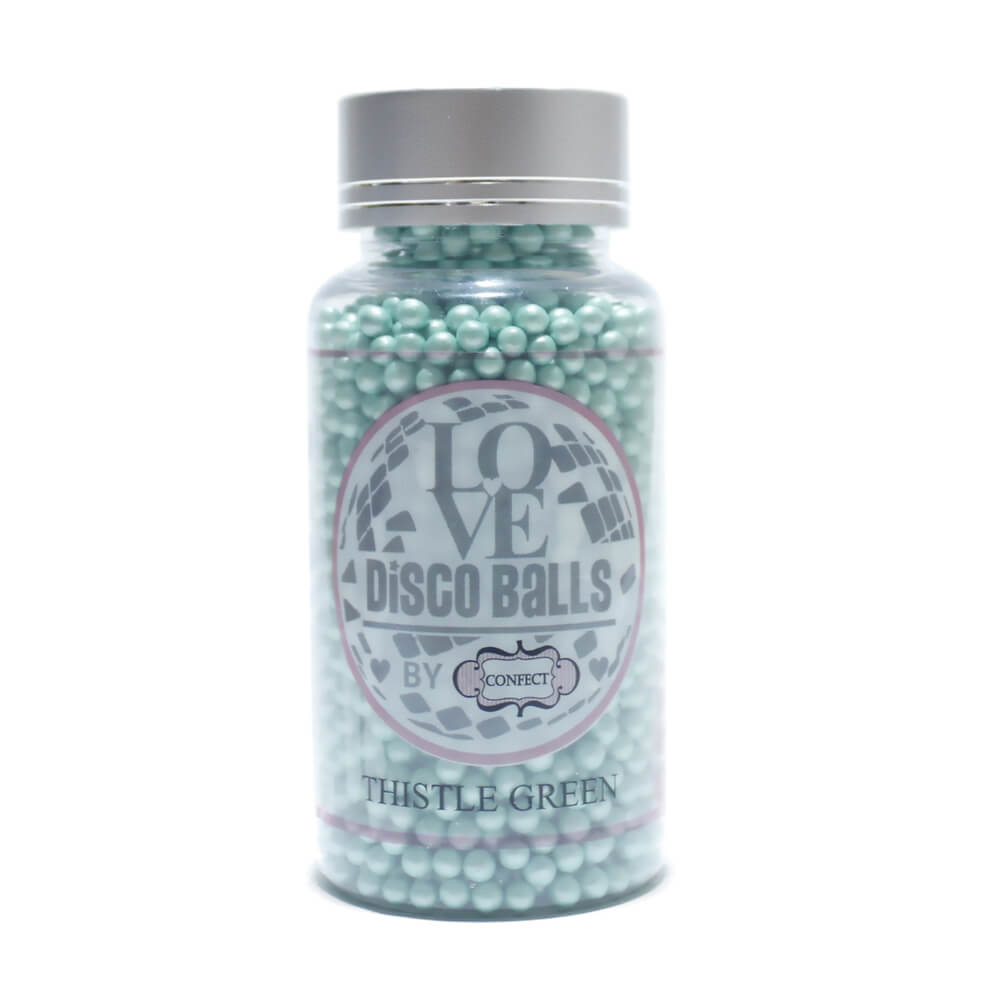 Confect Thistle Green Disco Balls Sprinkles 4 MM