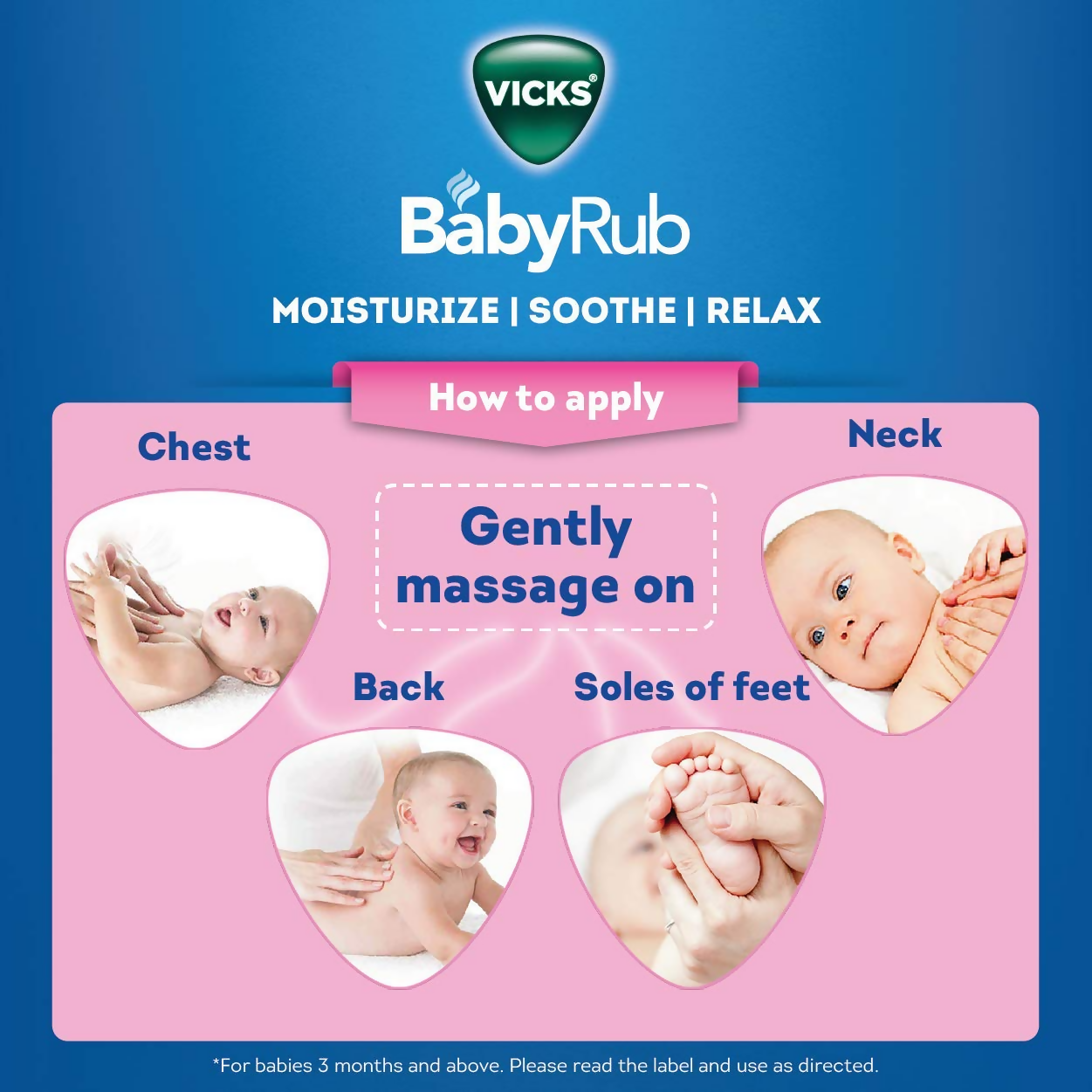 Vicks BabyRub Ayurvedic balm for babies, showing a jar with baby-friendly herbal ingredients and gentle application.