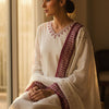 Dhiyona IE Embroidered V-Neck Thread Work Pure Cotton Straight Kurta With Trousers & Dupatta