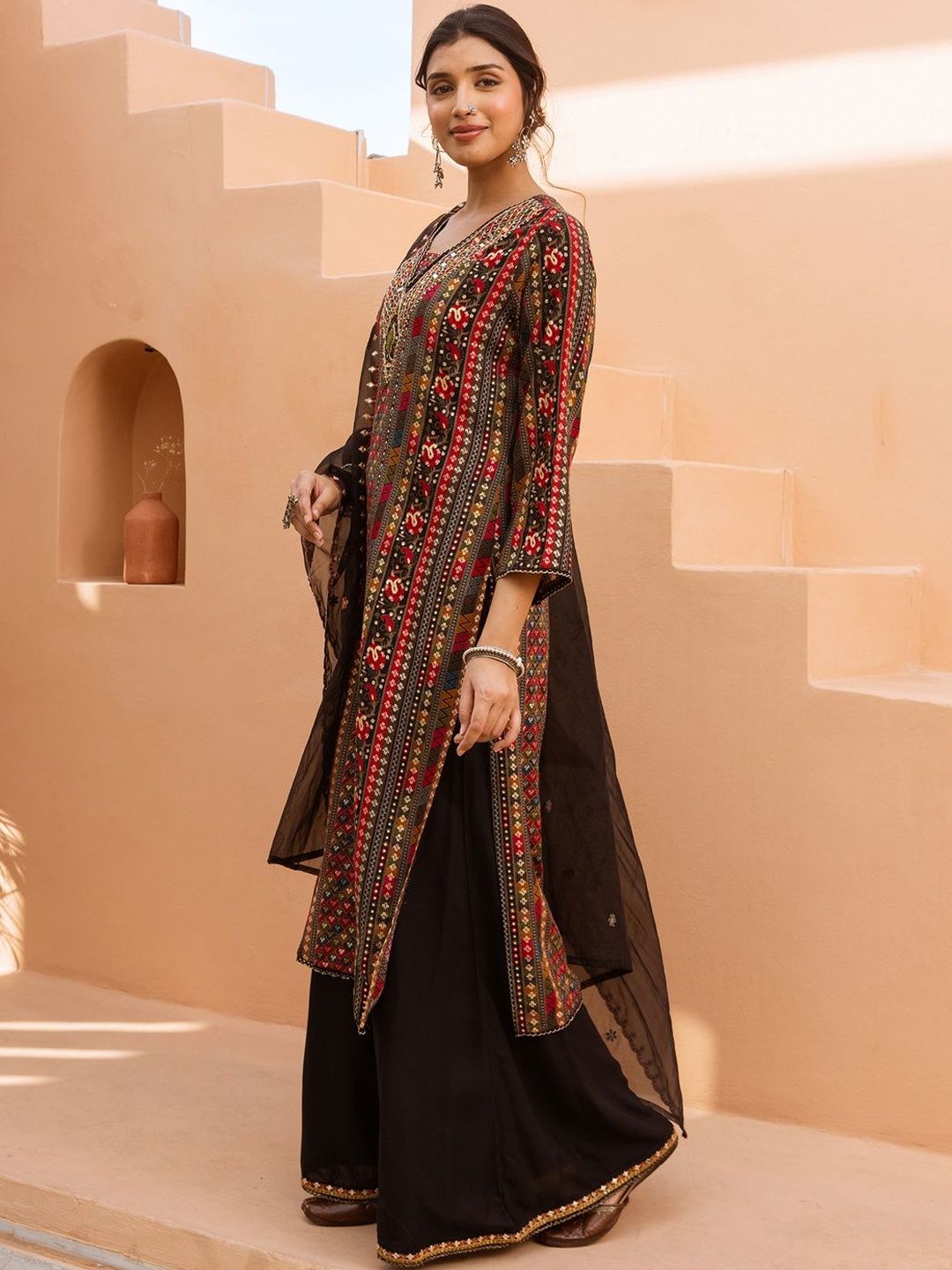 Women Ethnic Motifs Printed Kurta with Palazzos & Dupatta