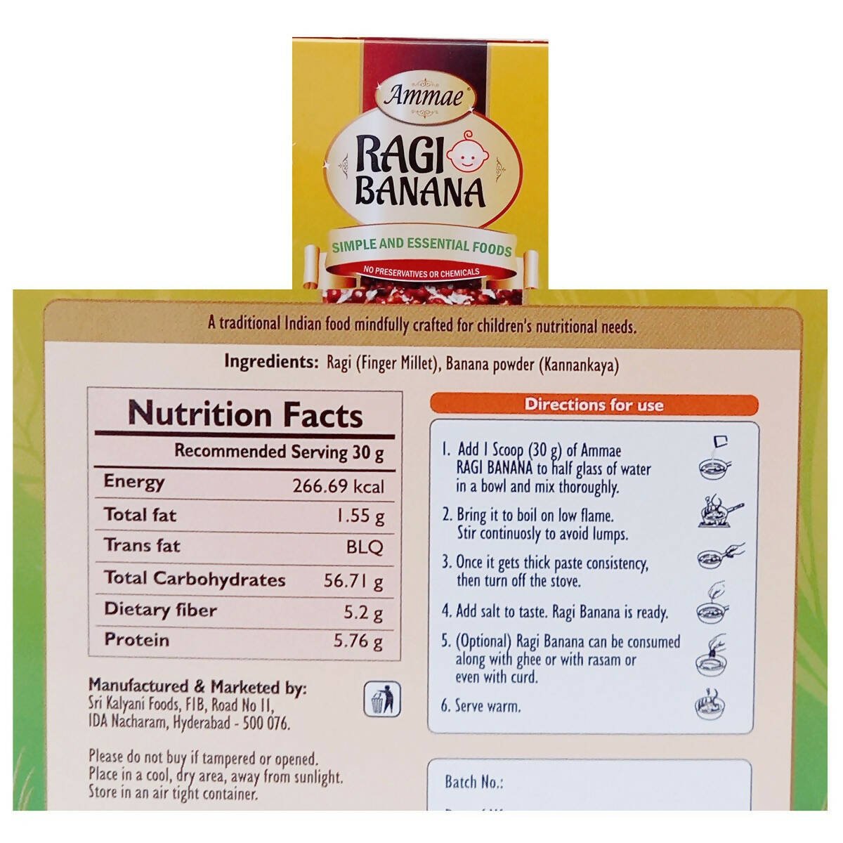 Ammae Sprouted Ragi with Raw Banana - Indyancart
