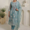 Dhiyona IE Floral Embroidered Thread Work Straight Kurta With Trousers & Dupatta