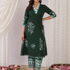 Dhiyona IE Women Floral Printed Regular Pure Cotton Kurta with Trousers