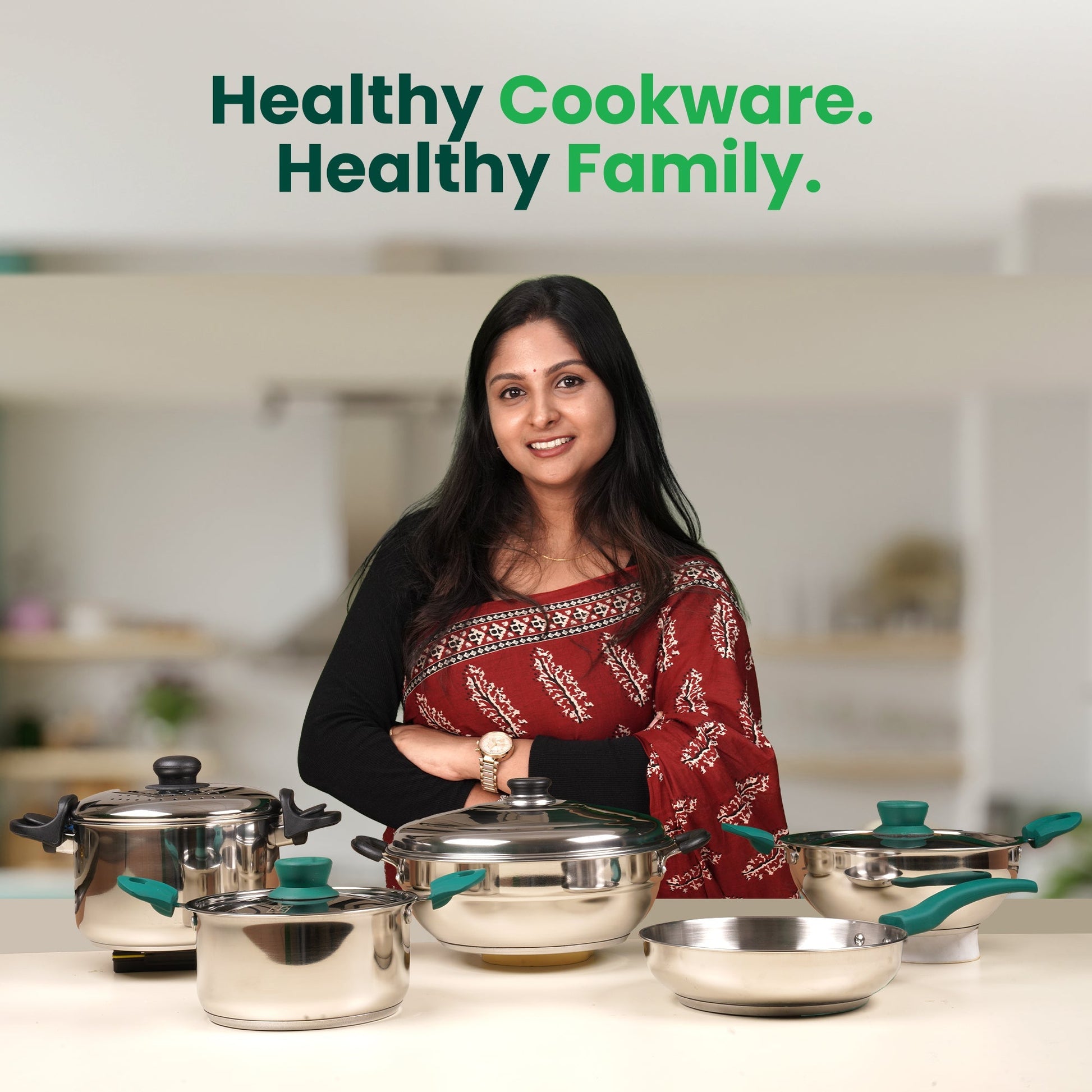 The Indus Valley 8 Pit Tri-Steel Multi Pot Handi with stainless steel plates for steaming idli, dhokla, and momos, 3L capacity.