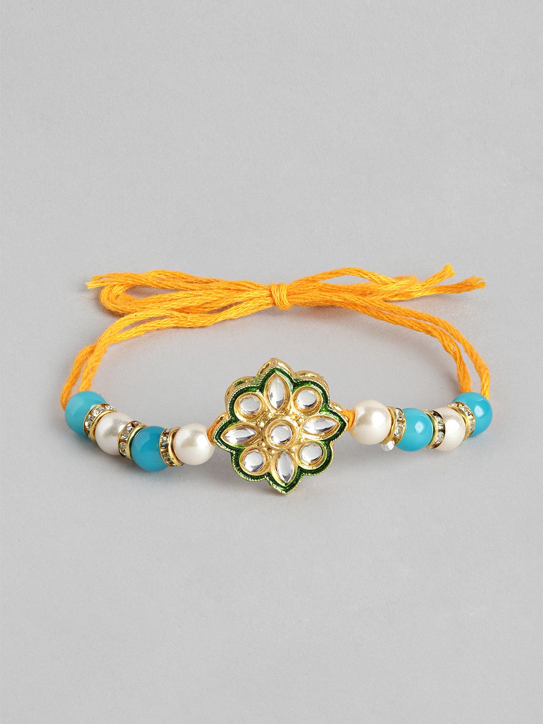 Anouk Unisex Set of 2 Beaded Bhai Bhabhi Rakhis With Roli & Chawal