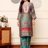 Dhiyona VA Women's Ethnic Motifs Printed Regular Gotta Patti Chanderi Silk Kurta with Trousers