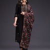 Indyancart SN Women's Floral Embroidered Kurta with Trousers & Dupatta