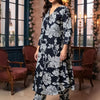 Indyancart IE Floral Printed Pure Cotton A Line Kurta With Trousers
