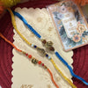 Dhiyona Set Of 3 Rudraksh Religious Rakhi Thread Rakhi Roli Chawal Chandan Mishri