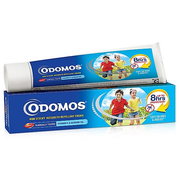 Dabur Odomos Non-Sticky Mosquito Repellent Cream With Vitamin E & Almond - Indyancart