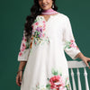 Dhiyona IE Floral Print Beads & Stones Kurta with Trousers & Dupatta