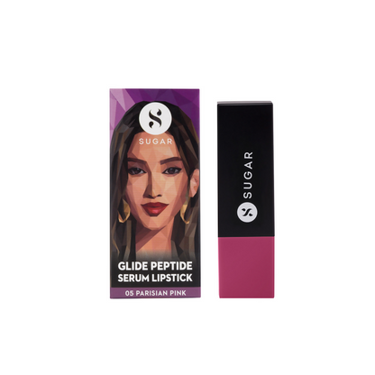 SUGAR Glide Peptide Serum Lipstick with Vitamin E - 05 Parisian Pink