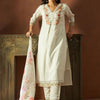 Dhiyona IE Floral Embroidered V-Neck Thread Work Straight Kurta With Trousers & Dupatta