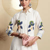 Dhiyona IE Women Floral Embroidered Regular Thread Work Pure Cotton Kurta with Palazzos