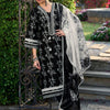 Dhiyona IE Women Floral Printed Regular Thread Work Pure Cotton Kurta with Trousers & With Dupatta