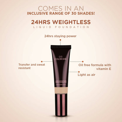 Colorbar 24Hrs Weightless Liquid Foundation Fw 3.3 - Indyancart