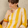 Dhiyona IE Women Striped Pure Cotton Straight Kurta with Trouser